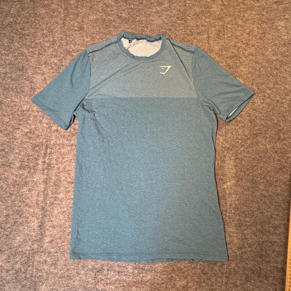 Gymshark Mens Apex Seamless Short Sleeve Training T-Shirt S Blue Heathered